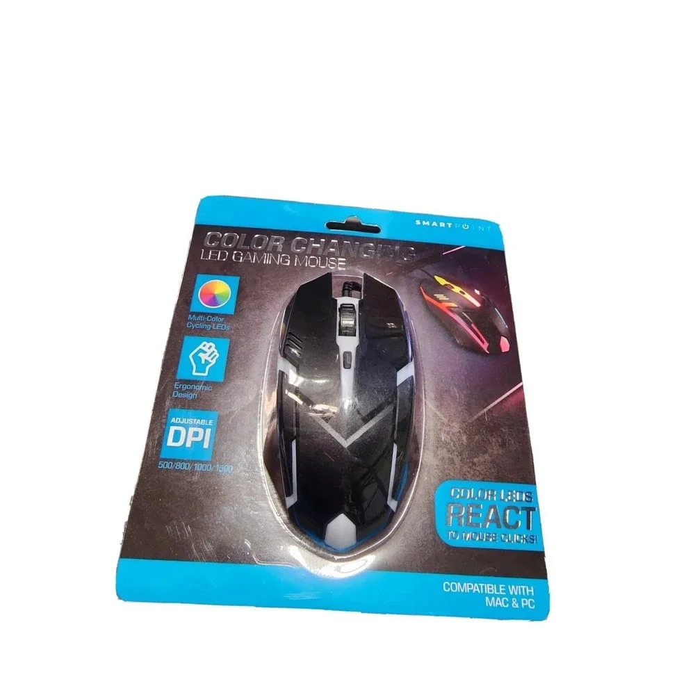 Smart Point Multi-Color Changing LED‎ Gaming Mouse Compatible W/Mac & PC